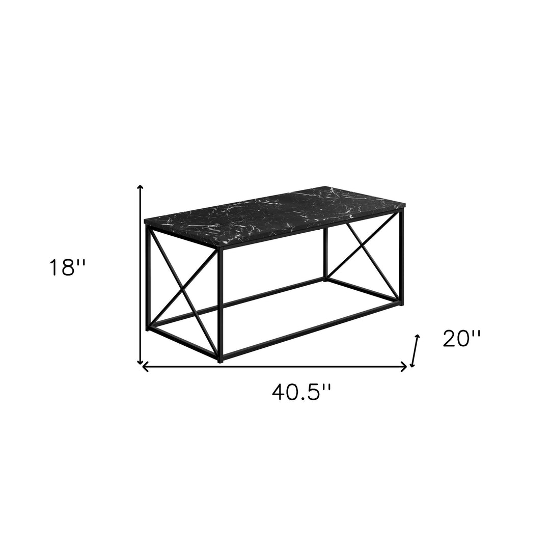 41" Black Metal Coffee Table