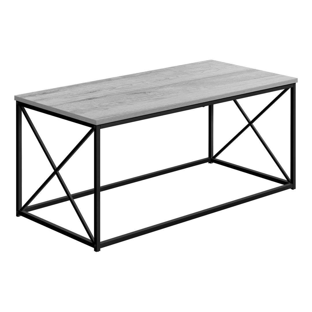 41" Gray And Black Metal Coffee Table