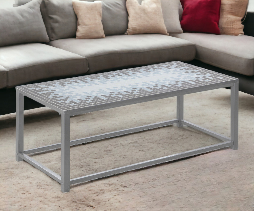 42" Gray Metal Coffee Table