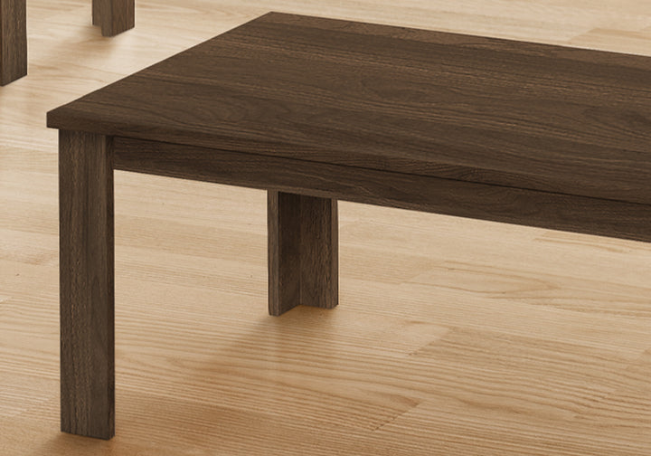 Set of Three 44" Dark Brown Coffee Table