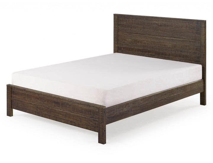 Walnut Brown Solid Wood Full Double Bed Frame