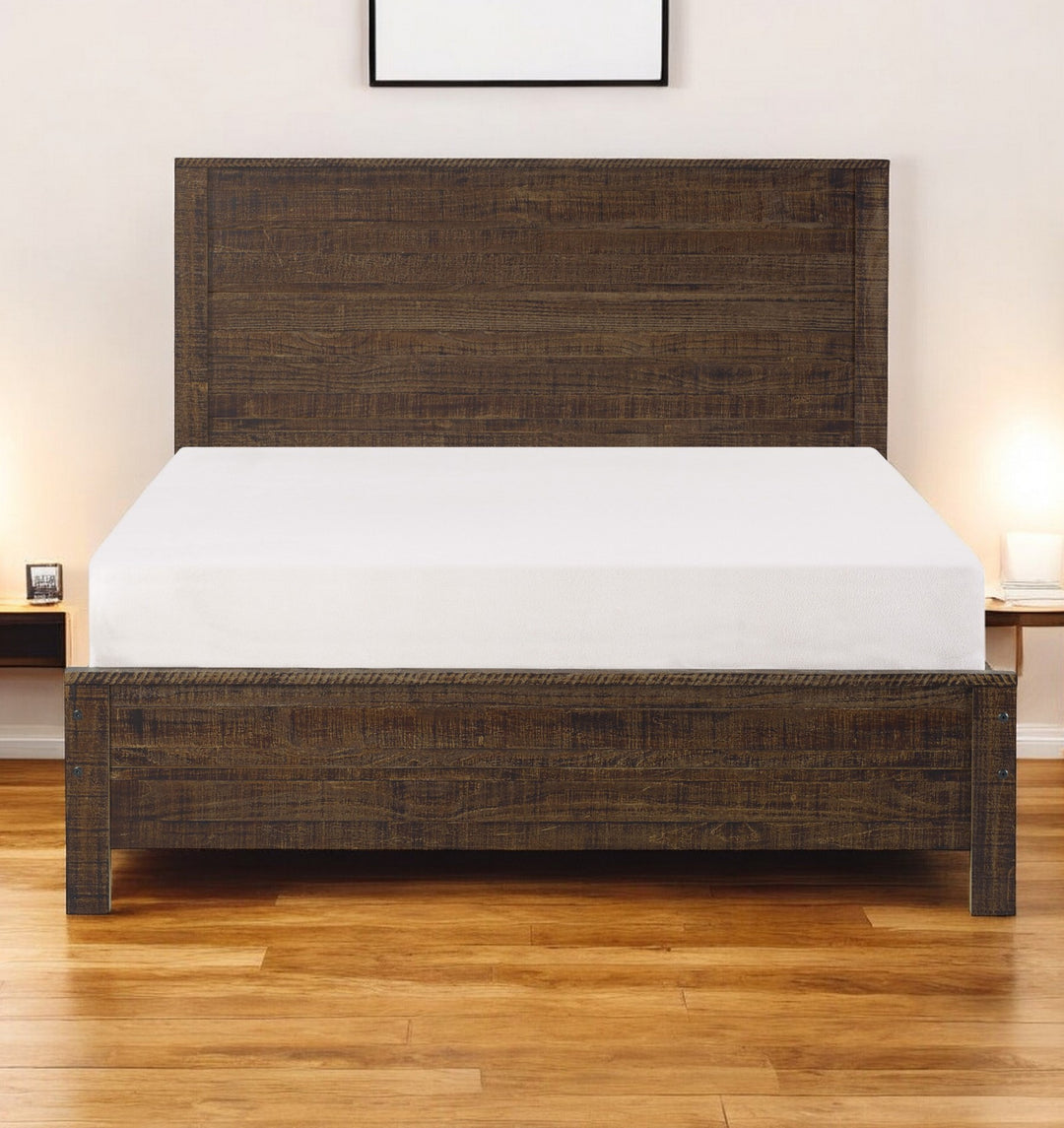 Dark Brown Solid Wood Full Double Bed Frame