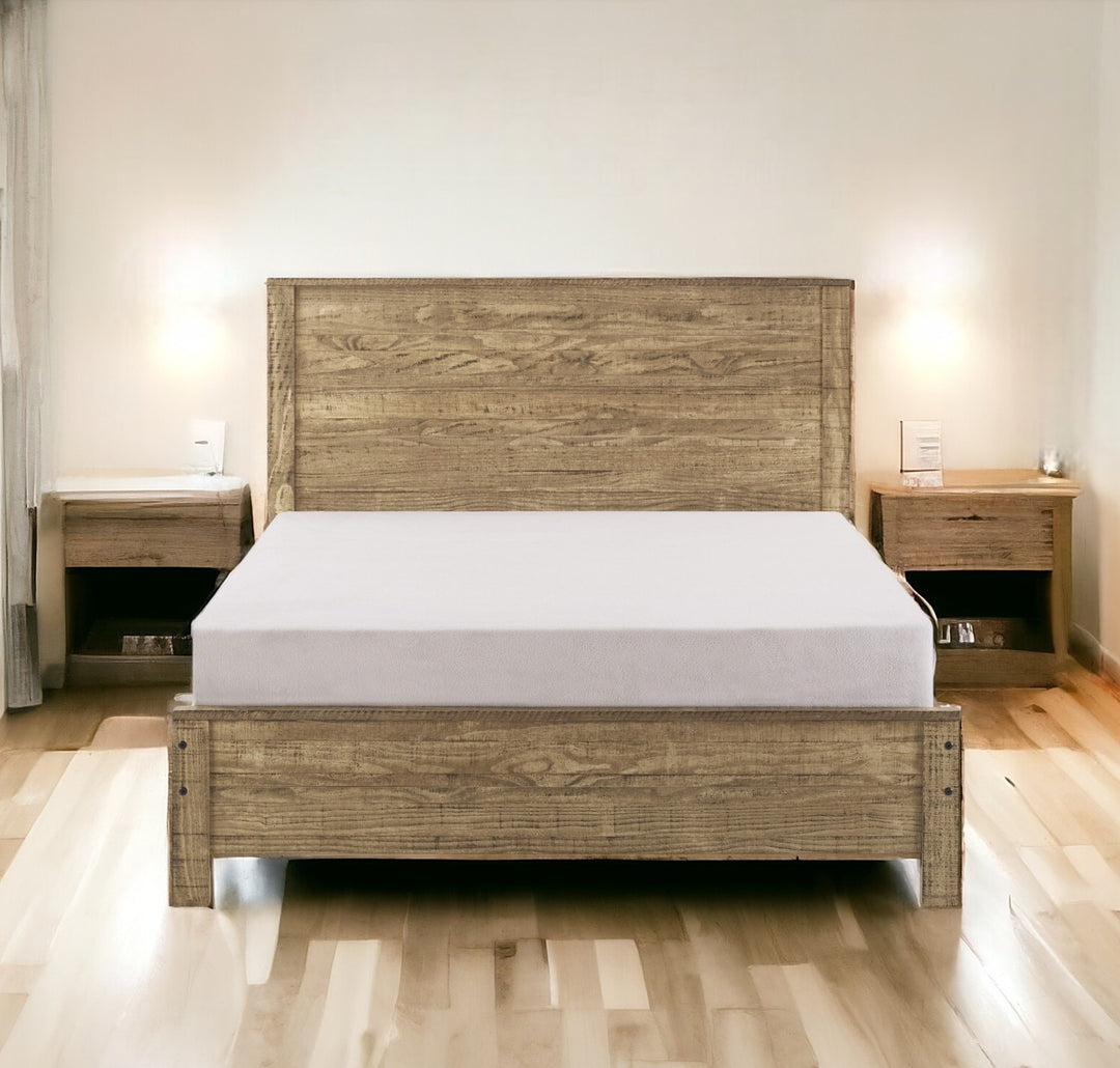 Walnut Brown Solid Wood Full Double Bed Frame