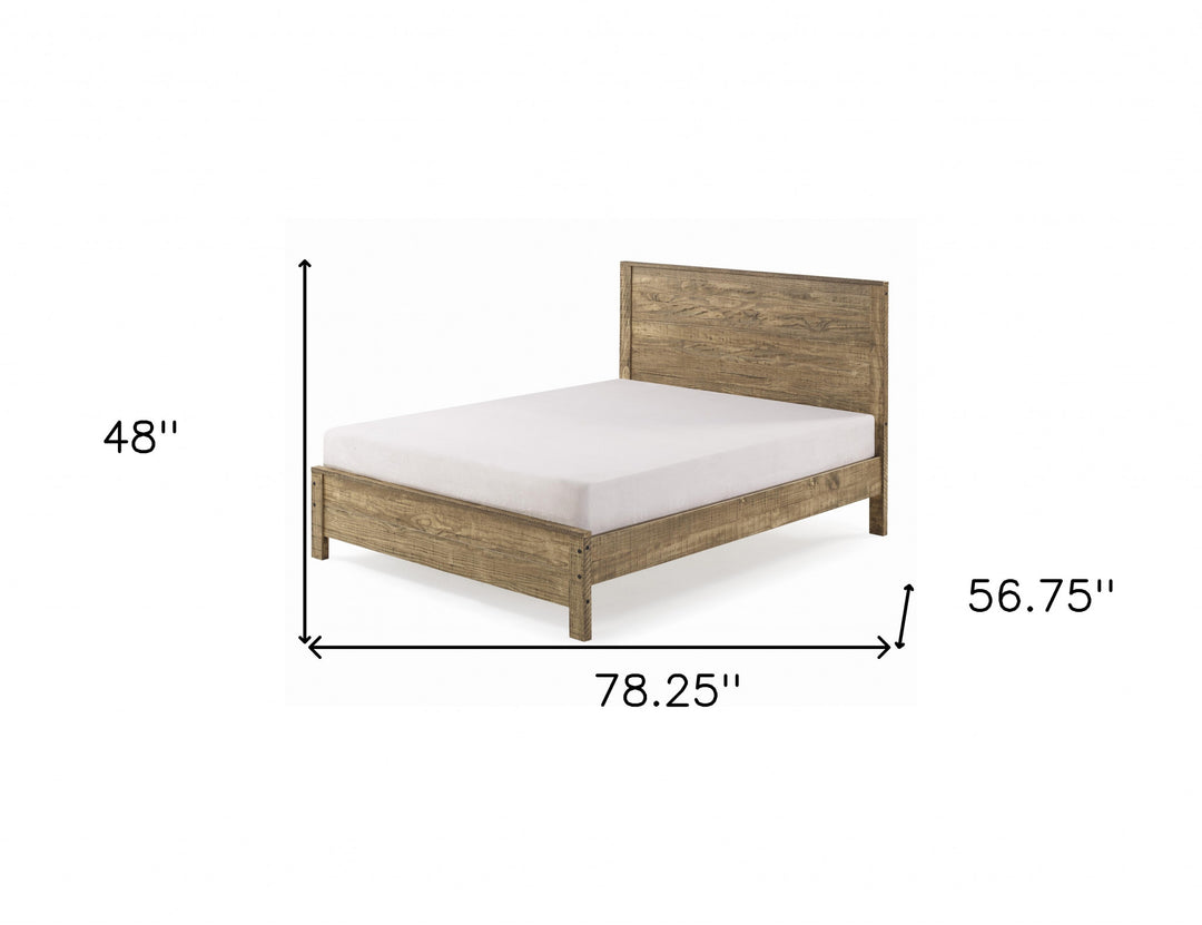 Walnut Brown Solid Wood Full Double Bed Frame