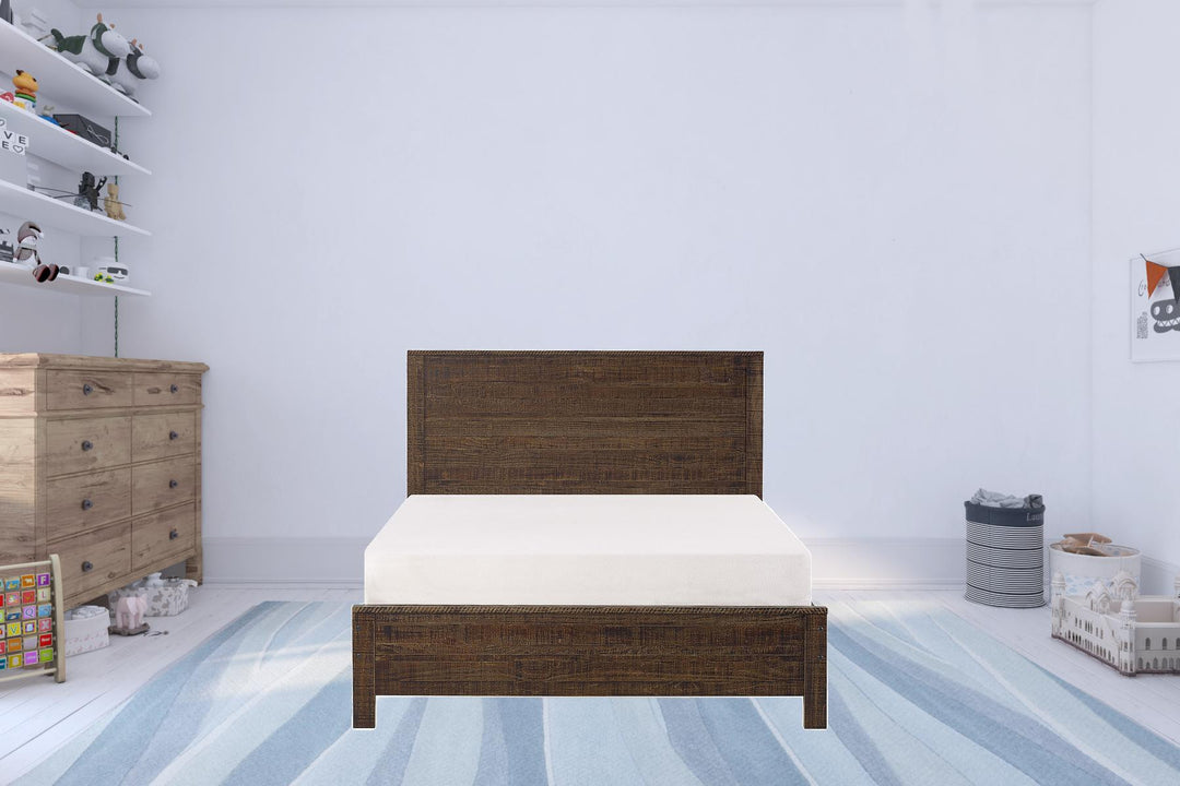 Dark Brown Solid Wood Twin Bed Frame