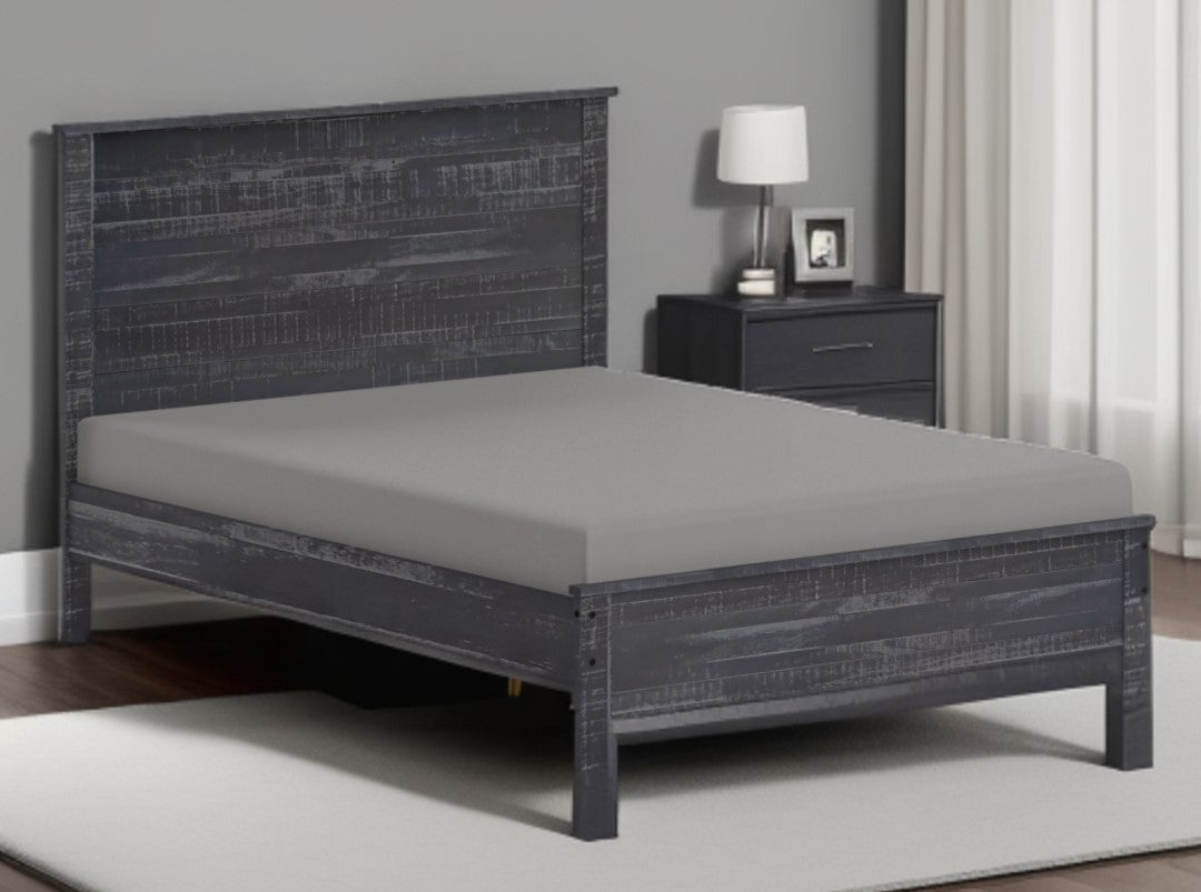 Gray Solid Wood Twin Bed Frame