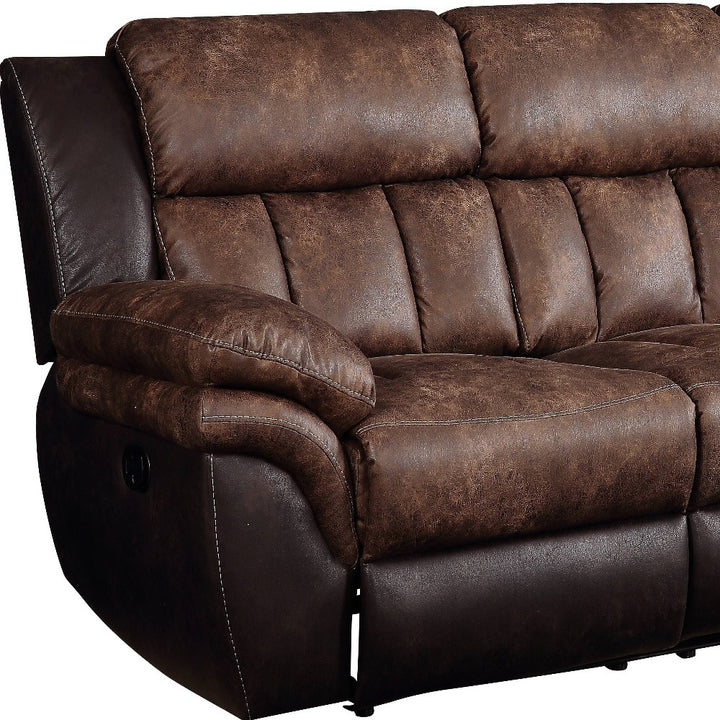 91" Espresso Microfiber Reclining Sofa With Black Legs