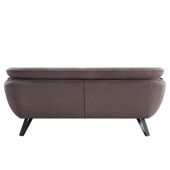 78" Gray Linen Sofa With Black Legs