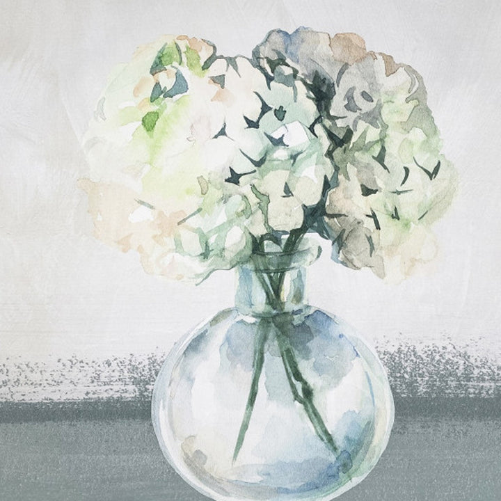 Hydrangea in Vase Gold Floater Frame p-Oxybis(benzenesulfonyl hydrazide) Wall Art