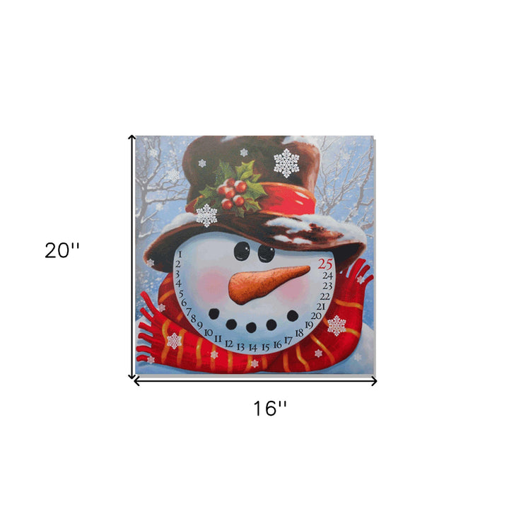 Count Down to Christmas - Snowman Canvas Wrapped Canvas Print Wall Art