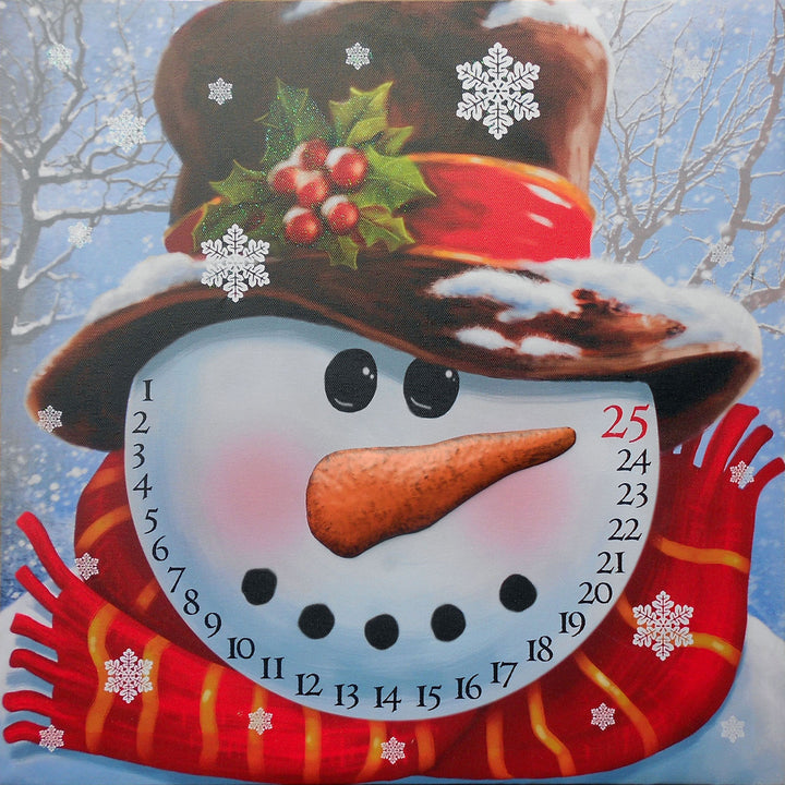 Count Down to Christmas Snowman Canvas Wrapped Canvas Print Wall Art