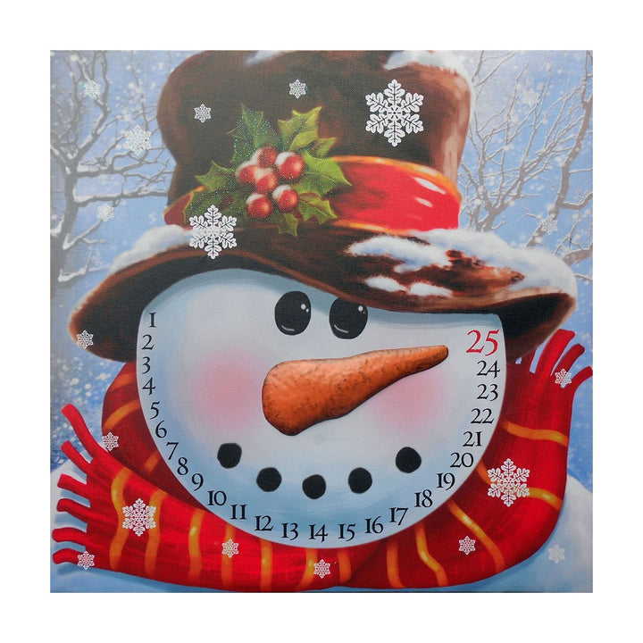 Count Down to Christmas Snowman Canvas Wrapped Canvas Print Wall Art