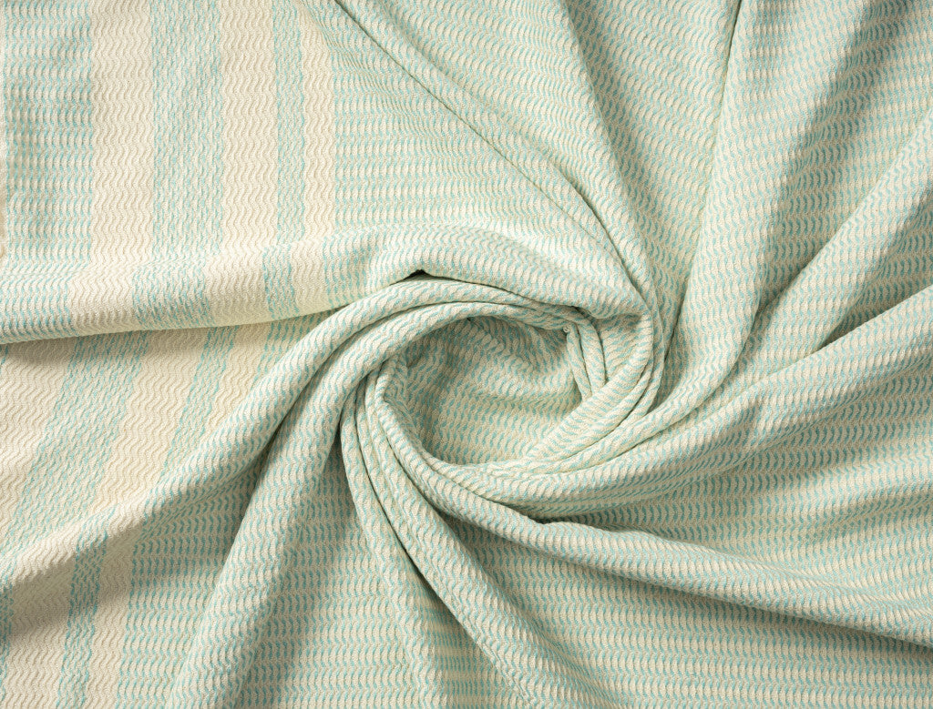 50" X 60" Turquoise Woven Cotton Striped Throw Blanket with Fringe