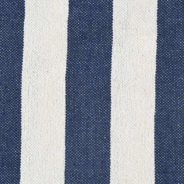 50" X 60" Blue and White Woven Cotton Striped Throw Blanket with Tassels