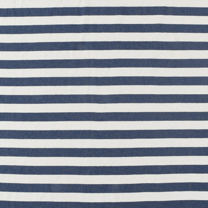 50" X 60" Blue and White Woven Cotton Striped Throw Blanket with Tassels