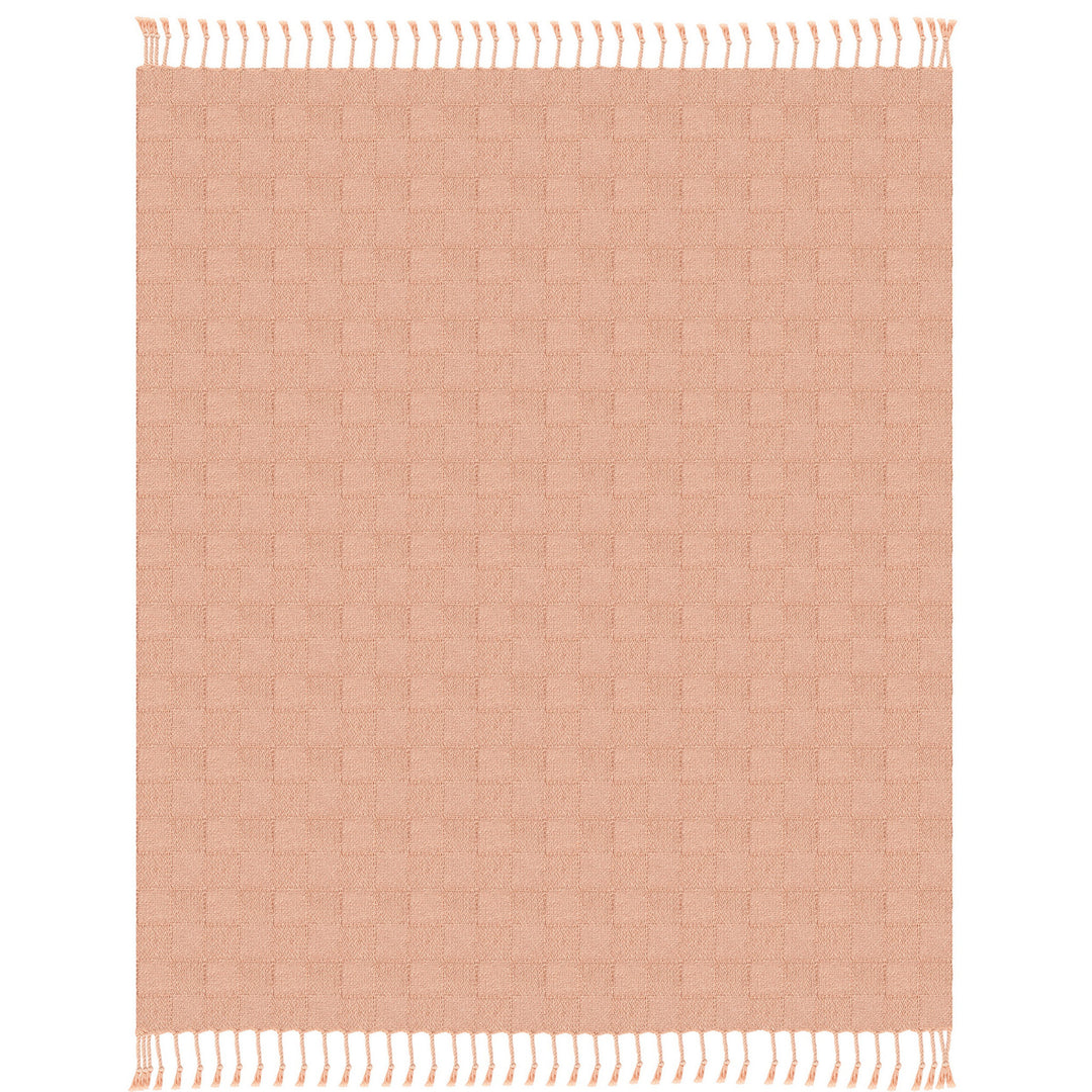 50" X 60" Orange Woven Cotton Throw Blanket with Fringe