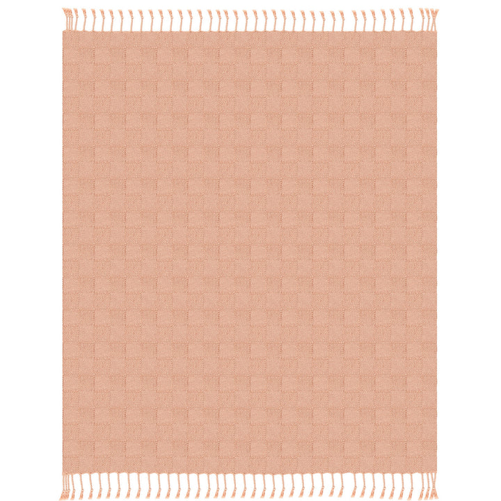 50" X 60" Orange Woven Cotton Throw Blanket with Fringe