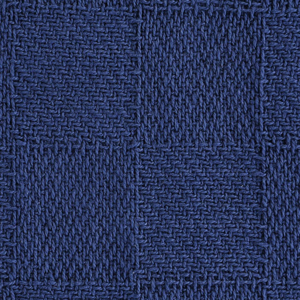 50" X 60" Blue Woven Cotton Throw Blanket with Fringe