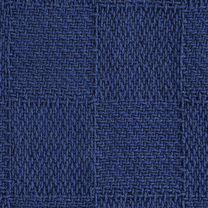 50" X 60" Blue Woven Cotton Throw Blanket with Fringe