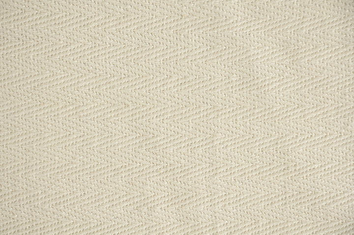 60" X 50" Cream Woven Cotton Chevron Throw Blanket with Tassels