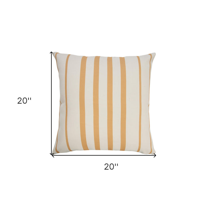 20" X 20" Yellow Zippered Geometric Indoor Outdoor Throw Pillow