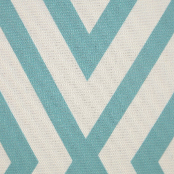 20" Aqua and White Geometric Indoor Outdoor Throw Pillow