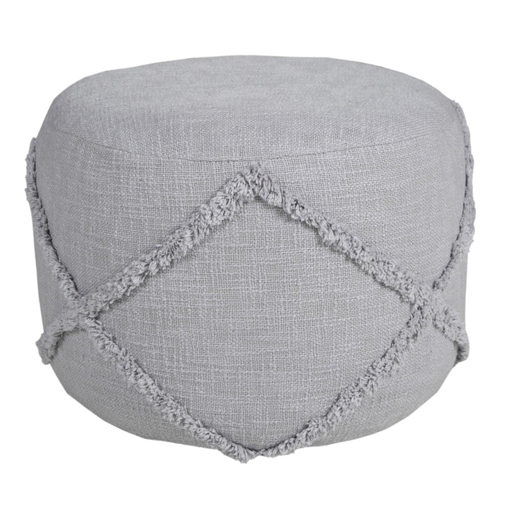 18" Gray 100% Cotton Ottoman