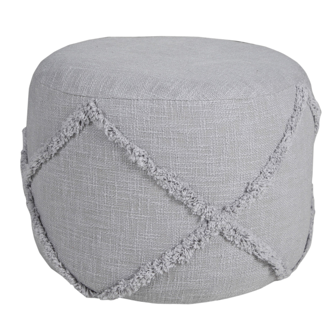 18" Gray 100% Cotton Ottoman