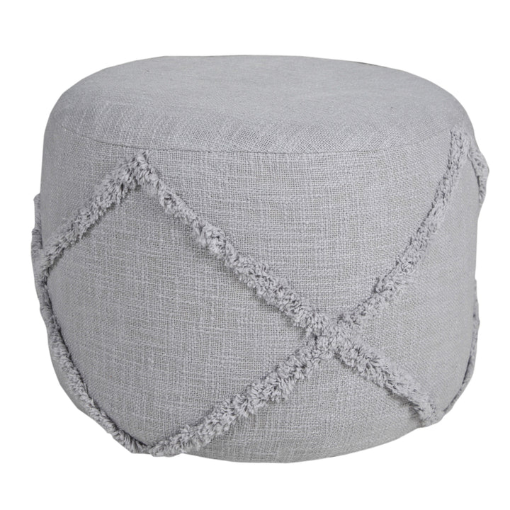 18" Gray 100% Cotton Ottoman