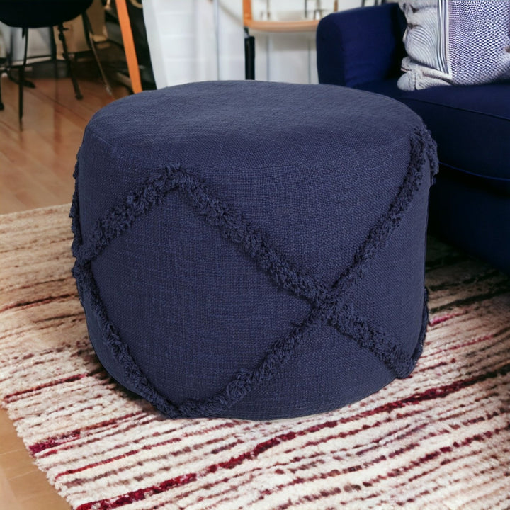 18" Gray 100% Cotton Ottoman