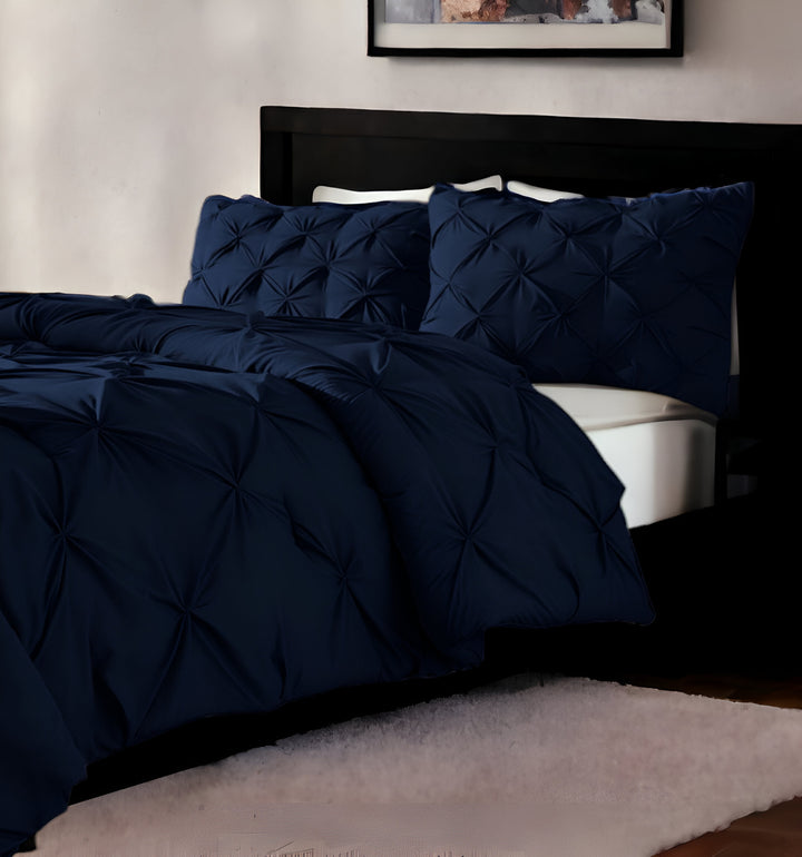 Navy Blue Queen Microfiber 110 Thread Count Washable Down Alternative Comforter