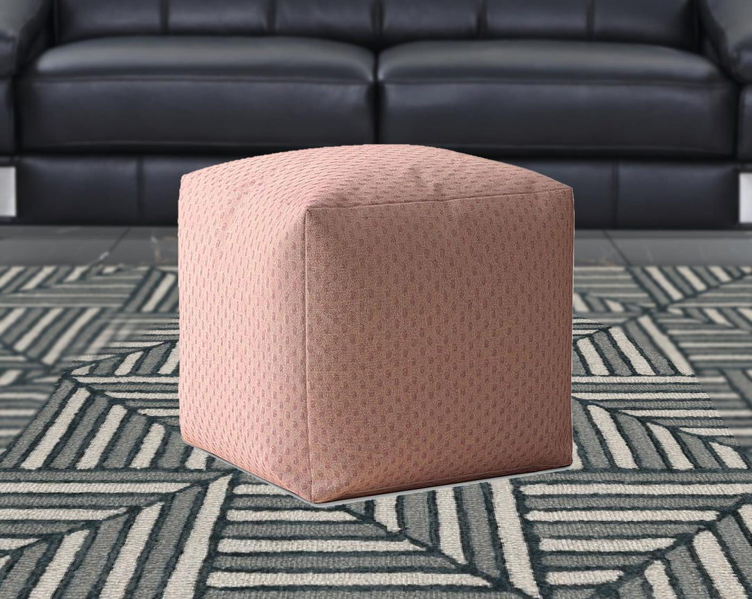 17" Pink Polyester Pouf Cover