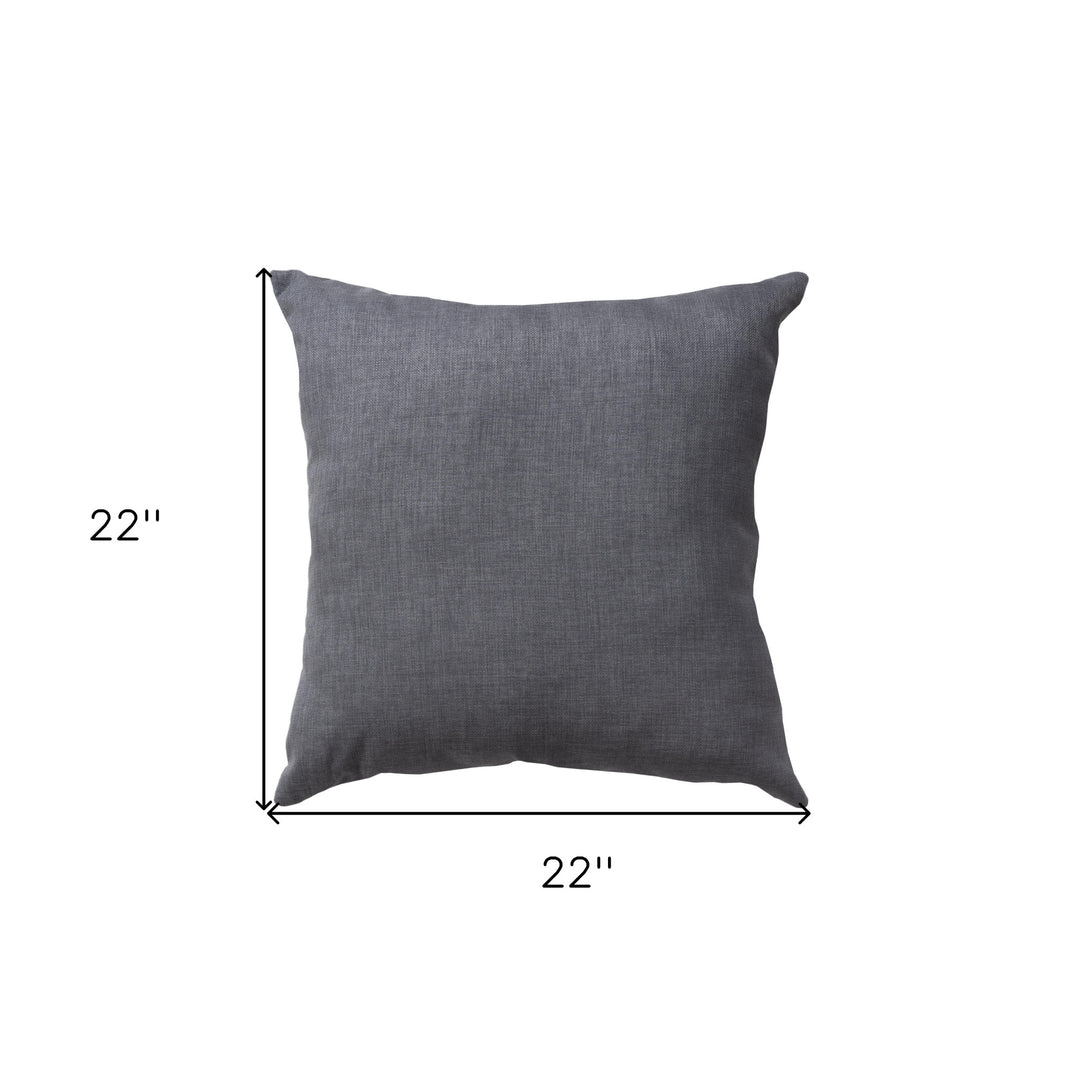 22" Granite Gray Indoor Outdoor Throw Pillow