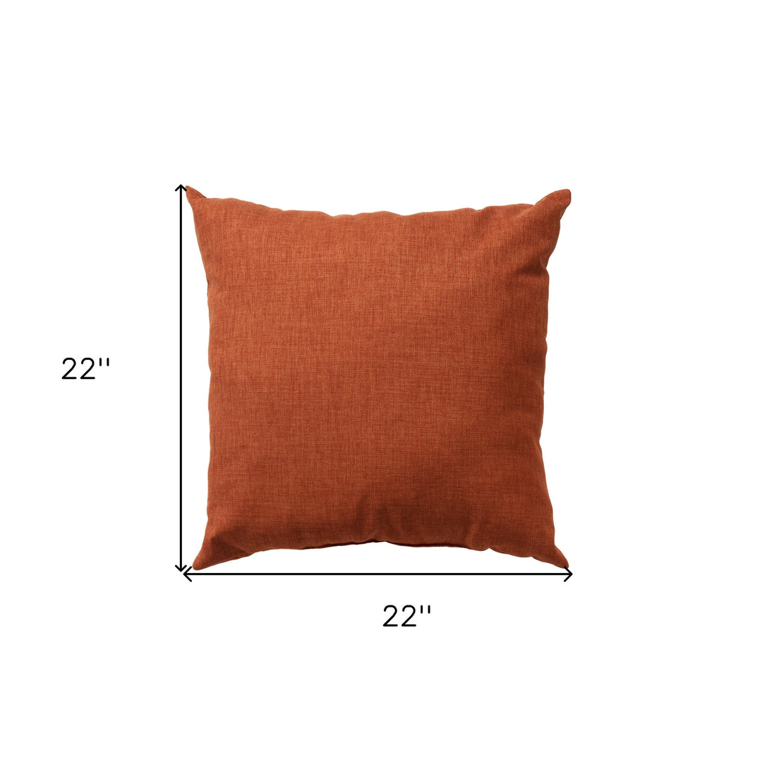 22" Orange Indoor Outdoor Throw Pillow