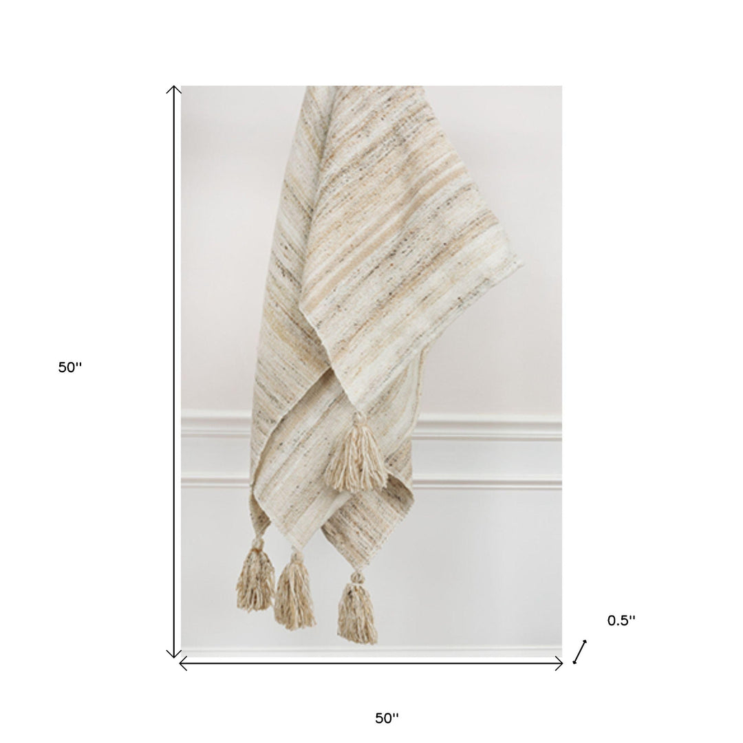 Beige Woven 100% Poly Pet Throw Blanket