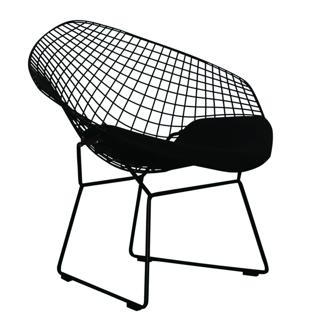 32" Black Metal Lounge Chair with Pad