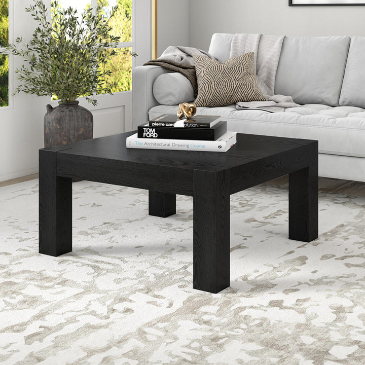 34" Black Square Coffee Table