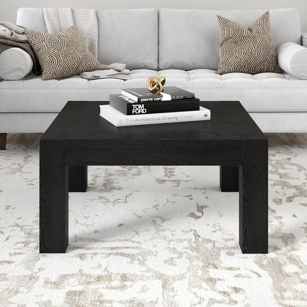 34" Black Square Coffee Table