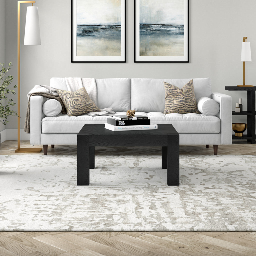 34" Black Square Coffee Table