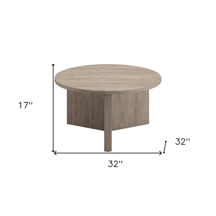 32" Gray Round Coffee Table