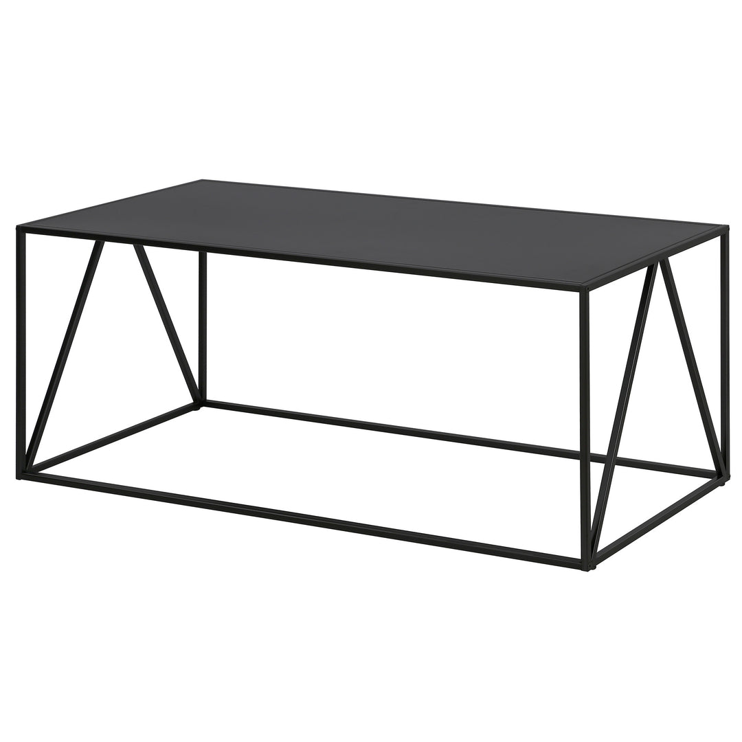 45" Black Steel Coffee Table