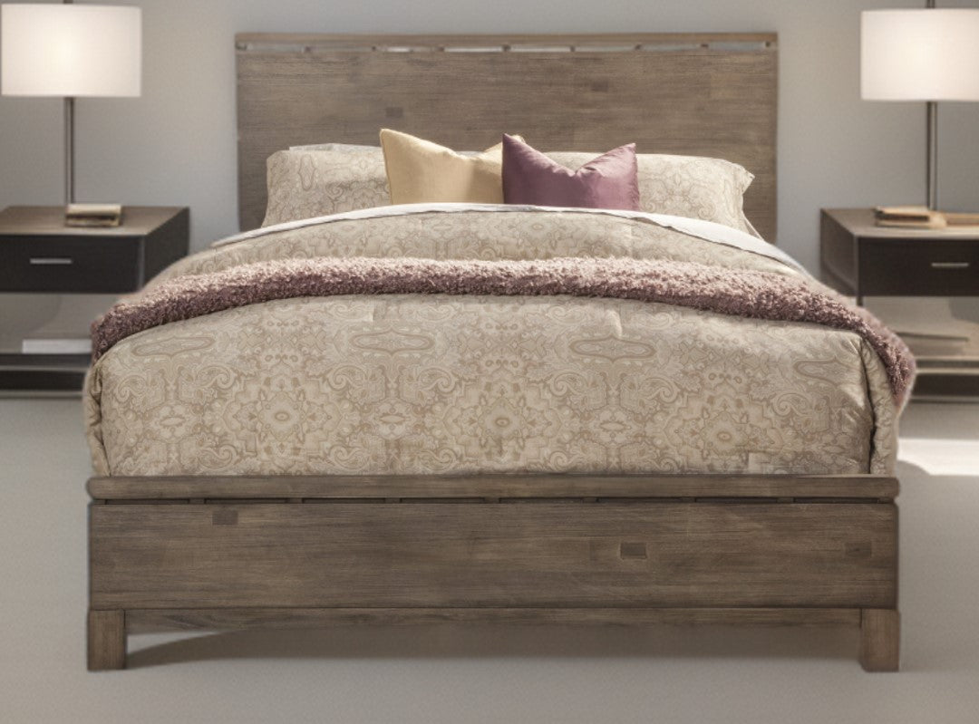 Gray Solid and Manufactured Wood King Bed