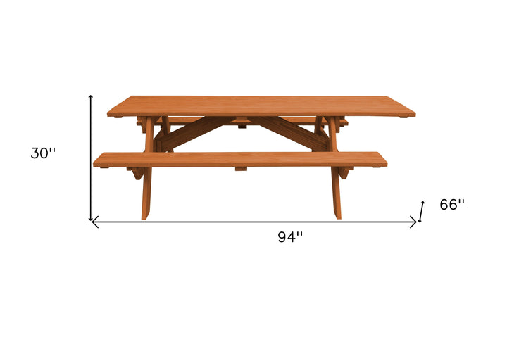 94" Cedar Chest Solid Wood Outdoor Picnic Table