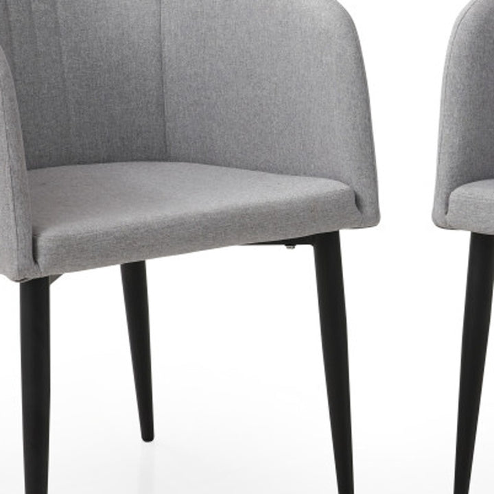 Set of Two 23" Light Gray And Black Upholstered Arm Chair