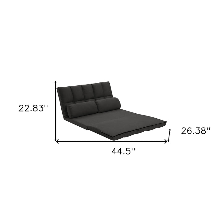 45" Gray Futon Convertible Sleeper Loveseat and Toss Pillows