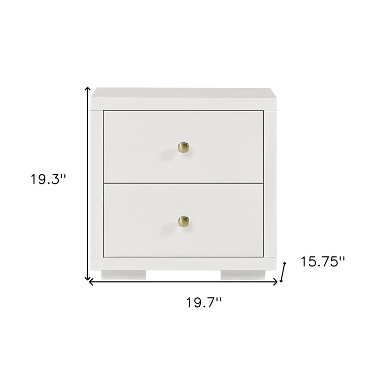 19" Oak Two Drawer Nightstand