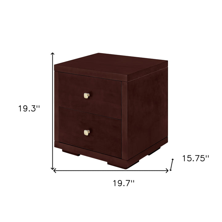 19" Oak Two Drawer Nightstand