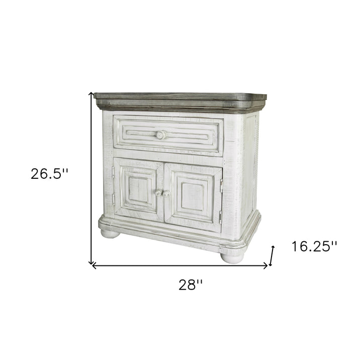 27" Ivory One Drawer Nightstand