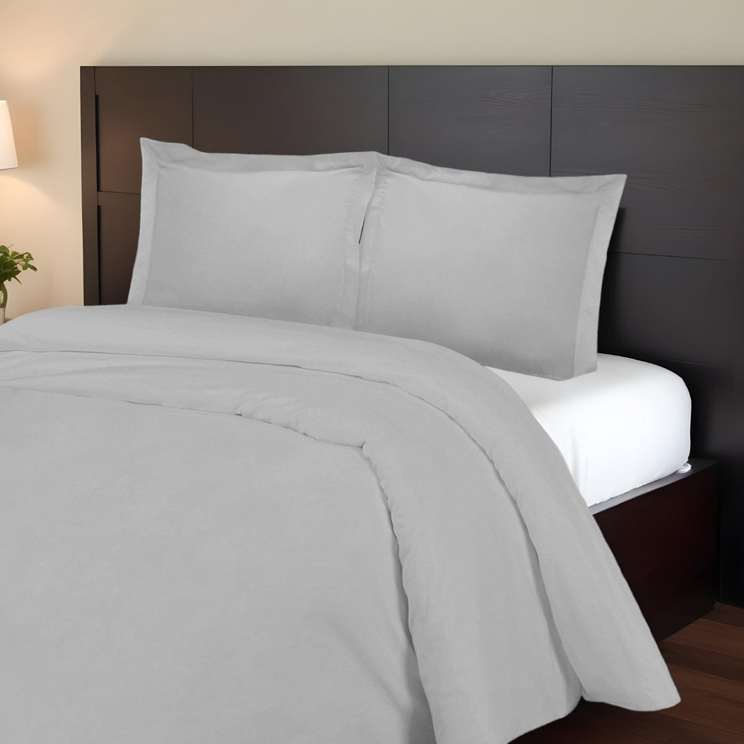 Light Gray King Cotton Blend 1000 Thread Count Washable Duvet Cover Set