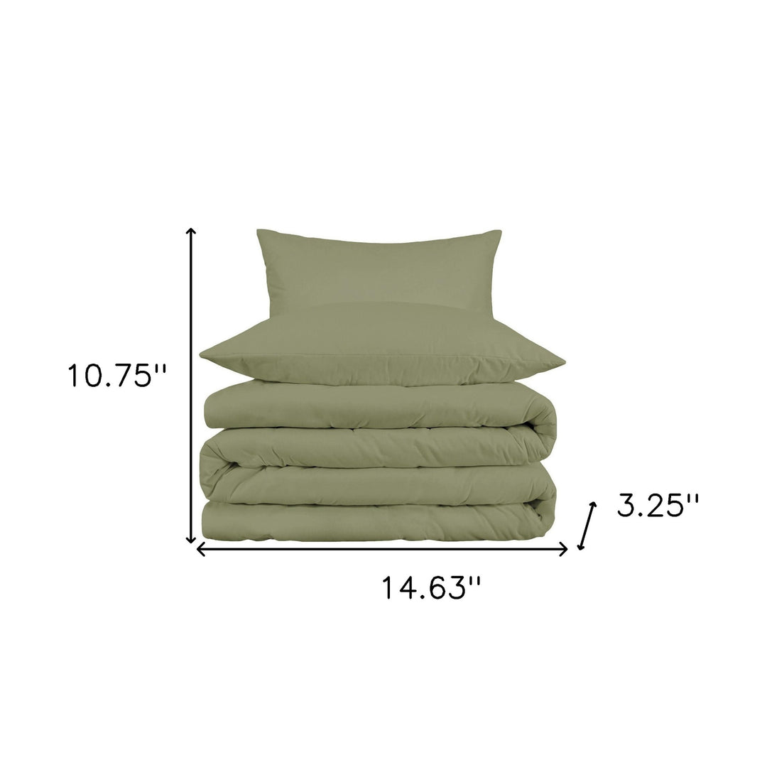 Sage Queen Cotton Blend 1000 Thread Count Washable Duvet Cover Set